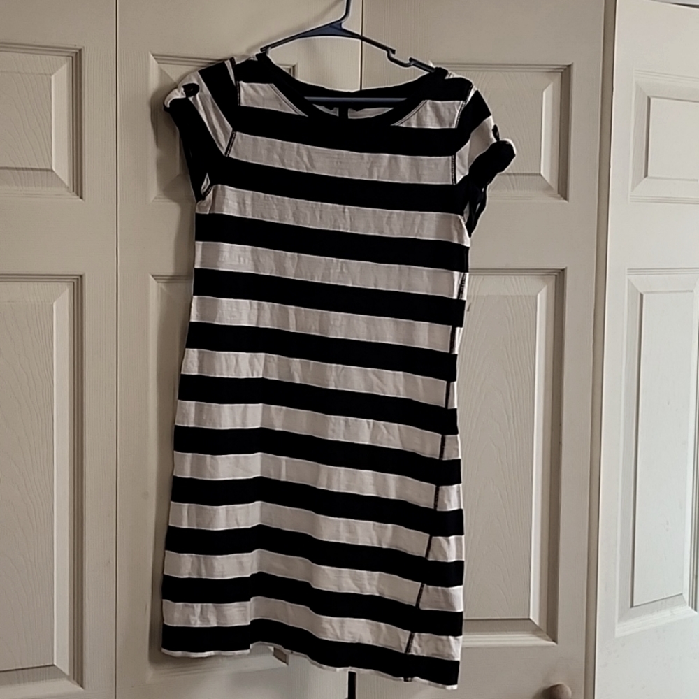 Banana Repulic Medium Blue and white striped dress